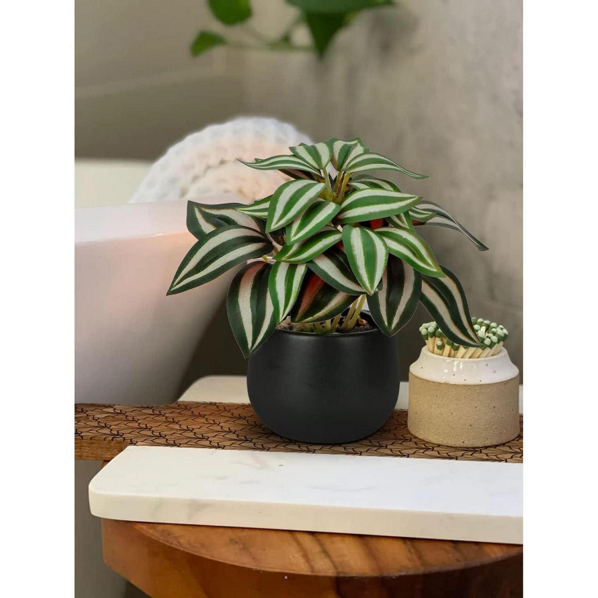 KUNSTPFLANZE 3er Set mit Keramiktopf Höhe 15 cm - Multicolor, Keramik (15cm)