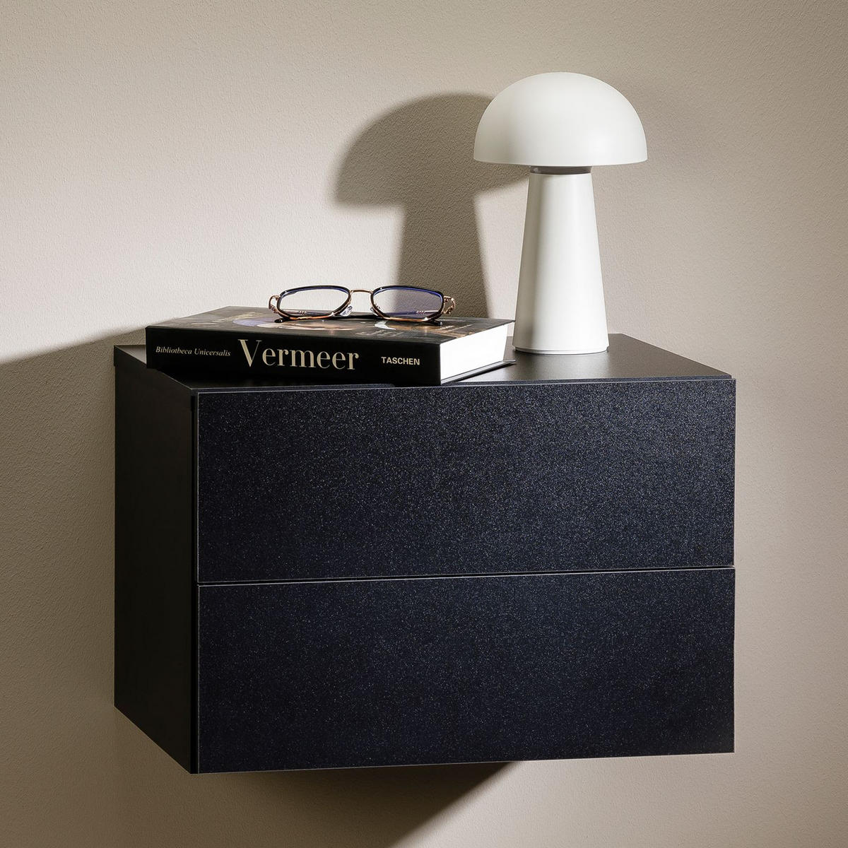 HÄNGENDER NACHTTISCH ANNI schwarz - Schwarz, Holzwerkstoff (42/29/30cm) - CARO-Möbel