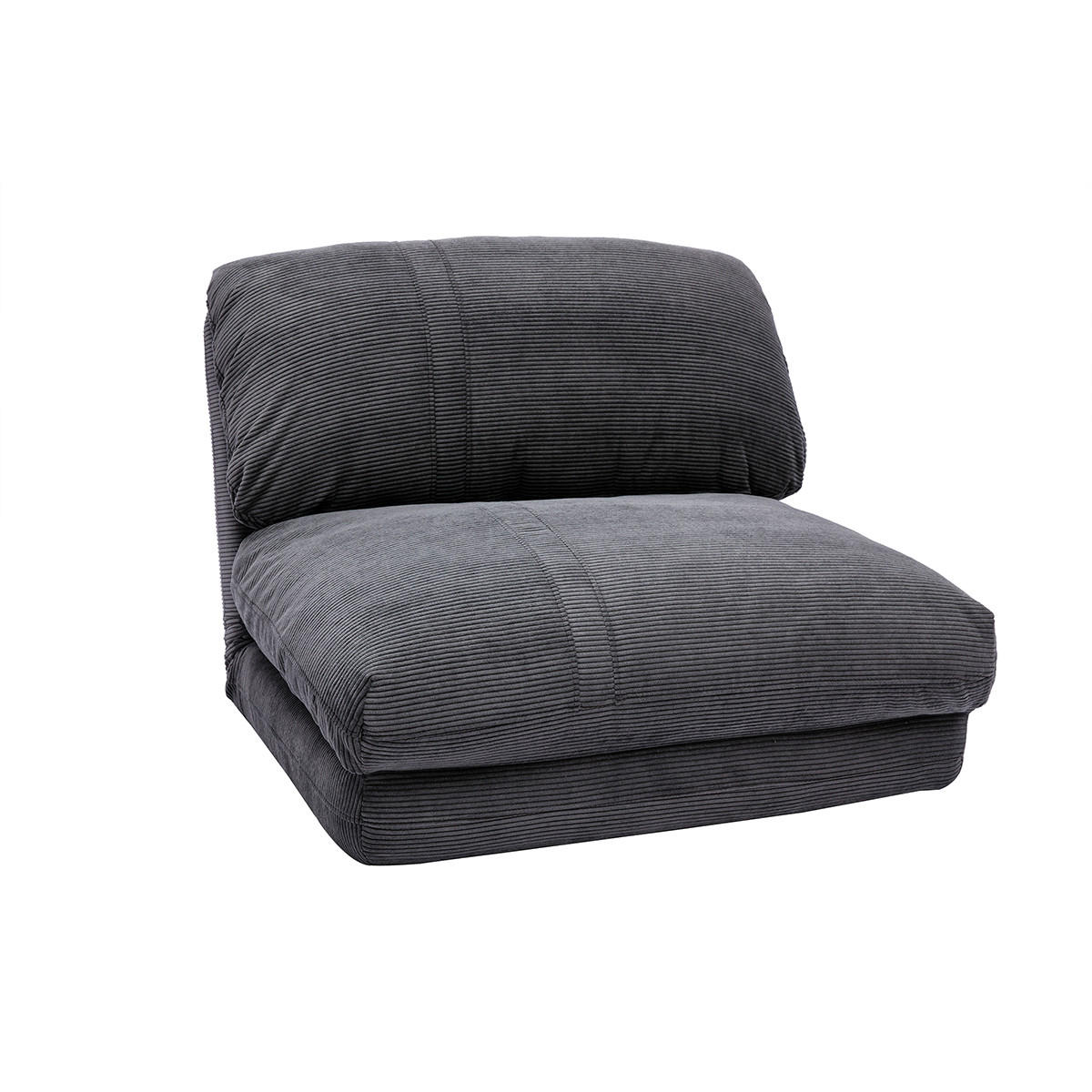 SCHLAFSESSEL 1-Sitzer Cord Dunkelgrau SPENCER - Anthrazit, Textil (81/62/82cm) - Miliboo