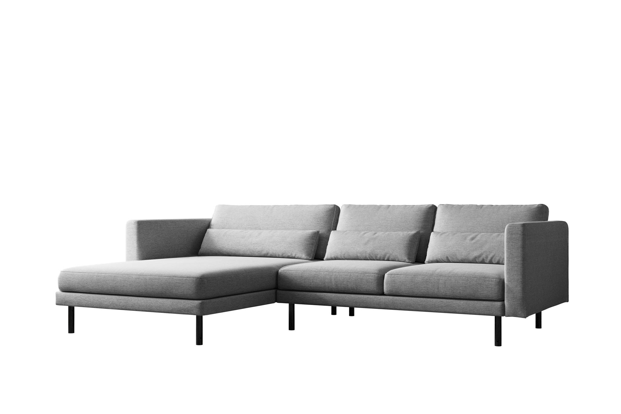 ECKSOFA Agada In Verita - Hellgrau, Holzwerkstoff/Textil (281/174cm) - Fun Möbel