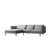 ECKSOFA Agada In Verita - Hellgrau, Holzwerkstoff/Textil (281/174cm) - Fun Möbel