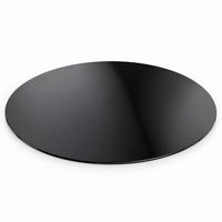 TABULE Černá kalené bezpečnostní sklo 60 cm - černá, sklo (60/60/0.6cm) - Relaxdays