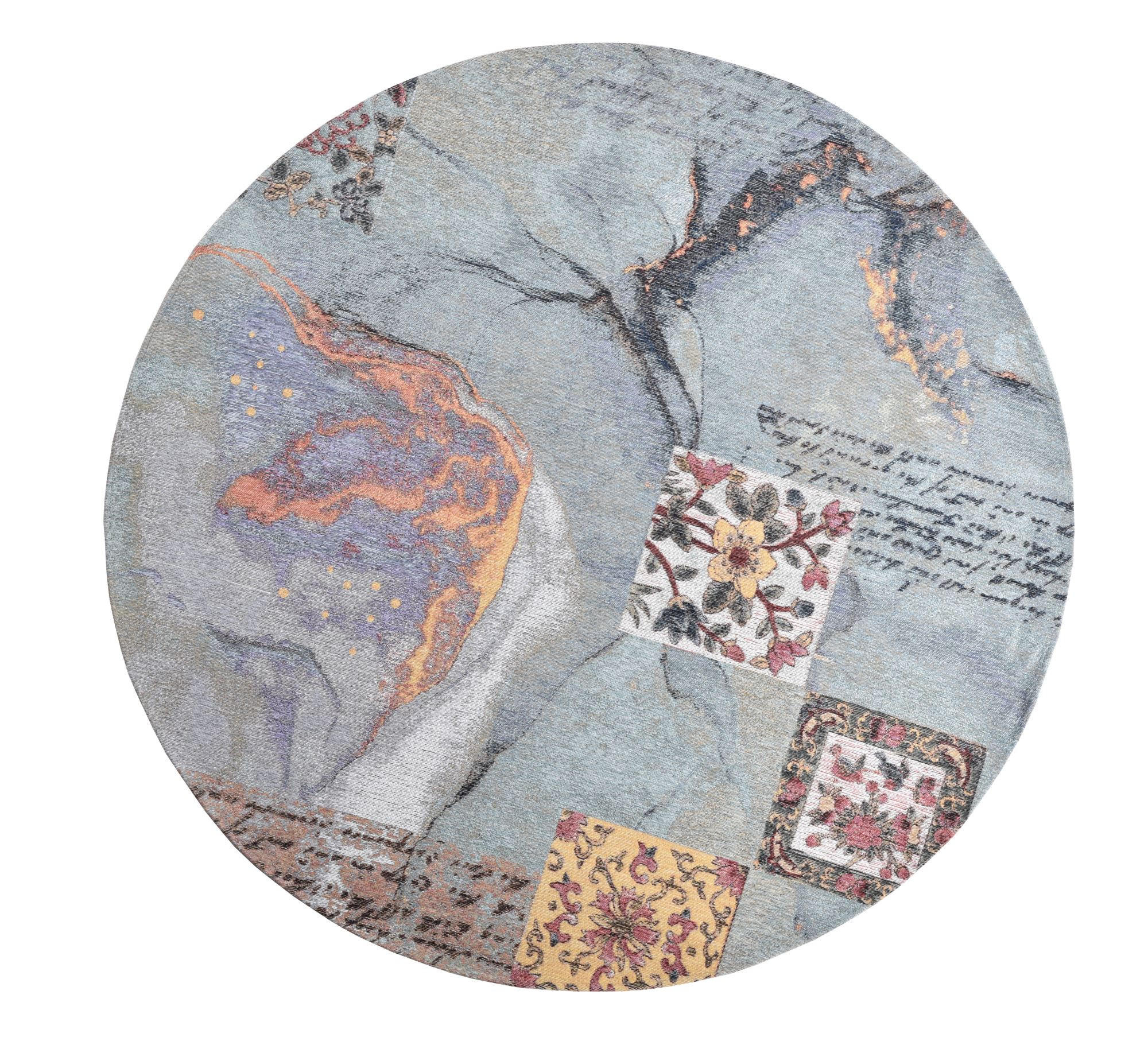 FLACHWEBETEPPICH Cosima 100x100 cm - Türkis, Textil (100/100cm) - Gino Falcone