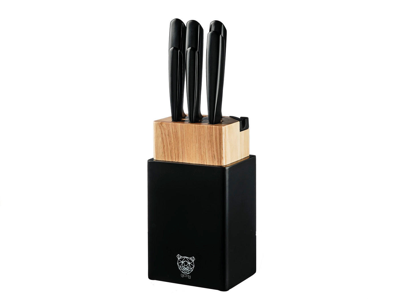 KÜCHENMESSERBLOCK Jensen Porvoo - 8 Teile - Schwarz, Metall (1cm) - Björn