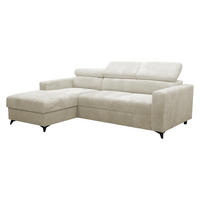 ECKSOFA Milano Premium Cord, Seite: Links LC+2R - Creme/Schwarz, Holz/Textil (236/172cm) - MIRJAN24