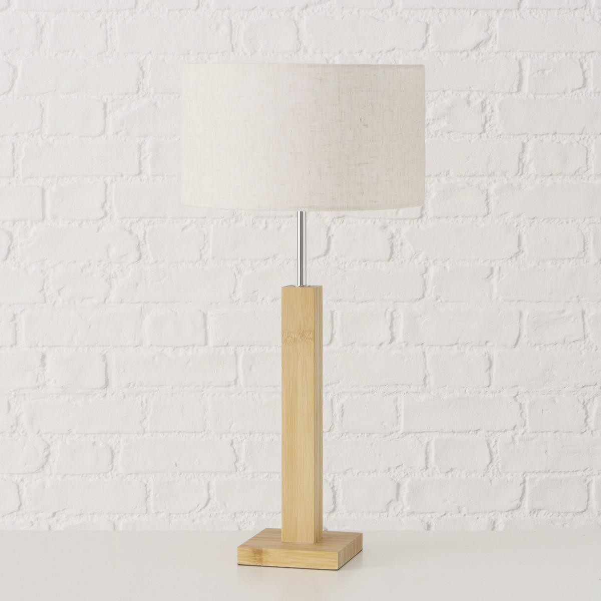 TISCHLAMPE Bambussockel Benito 57 cm - Beige, Naturmaterialien (28/28/57cm) - Boltze Home