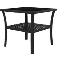 GARTENBEISTELLTISCH Quadratisch Schwarz 50/50/45 cm - Schwarz, Metall (50/50/45cm) - Outsunny