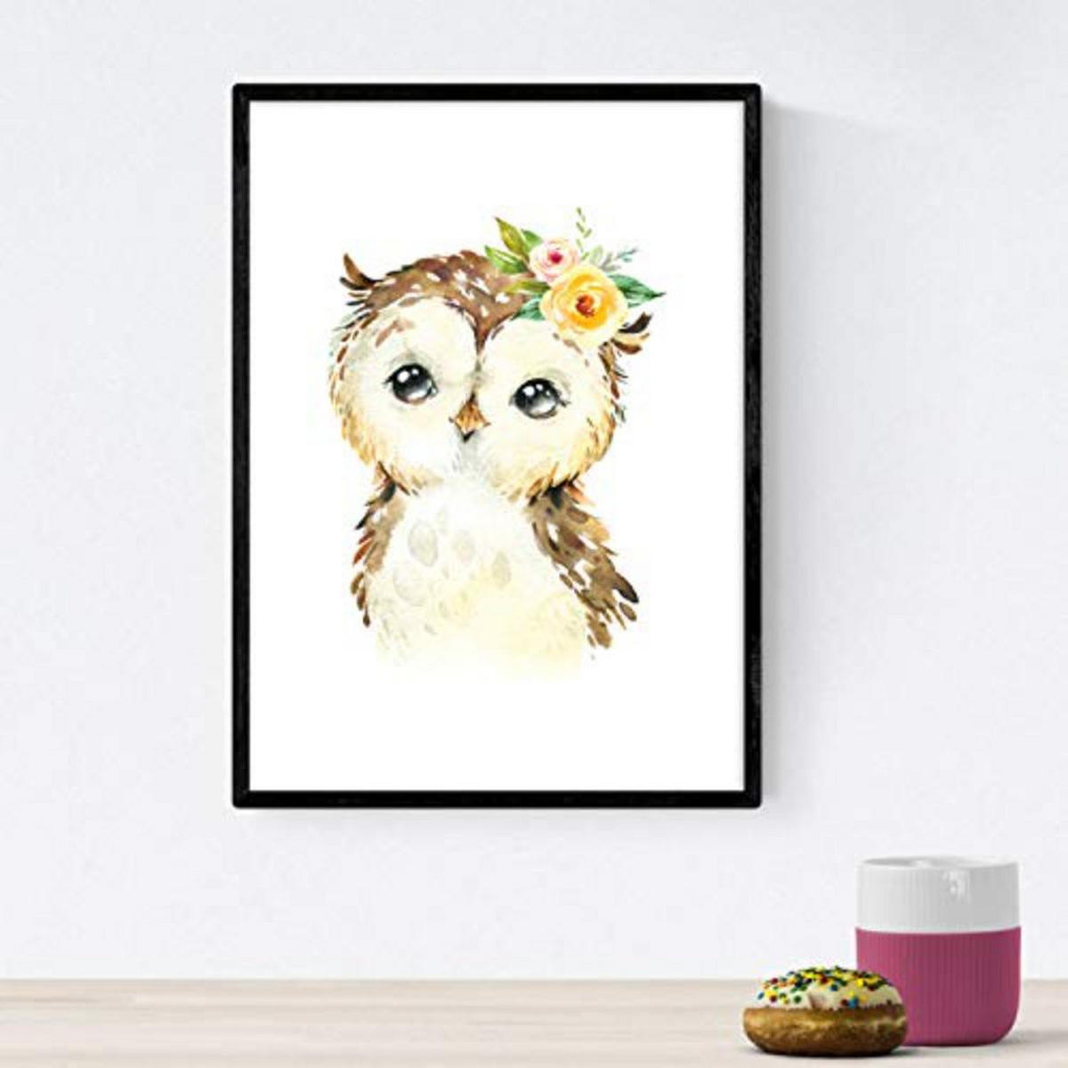 POSTER Set mit 4 Hyena Stinktier Eule Fuchs A4 Rahmenlos - Klar, Papier (29.7/3cm) - Nacnic