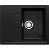 SPÜLBECKEN Mailand, 2-er set Schwarz Metallic 62/50 cm 1 Becken + Ablauf-Set ab 40er Unterschrank - Chromfarben/Schwarz Hochglanz, Kunststoff (62/19/50cm) - Primagran