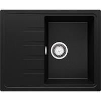 SPÜLBECKEN Mailand, 2-er set Schwarz Metallic 62/50 cm 1 Becken + Ablauf-Set ab 40er Unterschrank - Chromfarben/Schwarz Hochglanz, Kunststoff (62/19/50cm) - Primagran