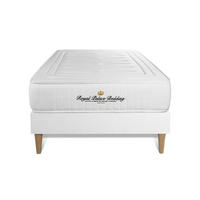 BETT Nottingham Memory-Schaum 90 x 200 cm h3 - Kit Bettgestell Weiß - Beige/Weiß, Karton/Holz (90/200cm) - ROYAL PALACE BEDDING