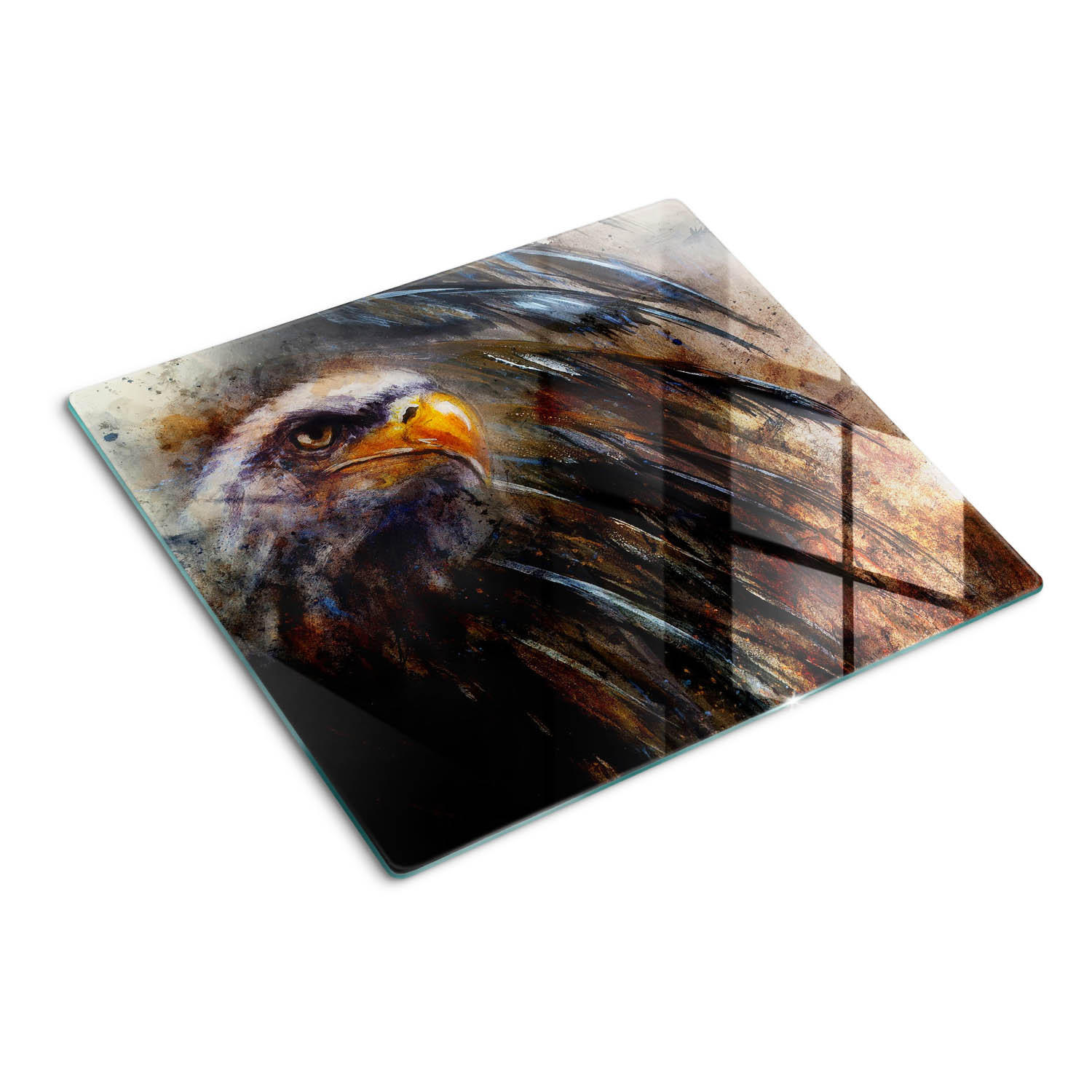 GLASPLATTE 60x52 cm Adler - Braun, Glas (60/0.4/52cm) - TULUP