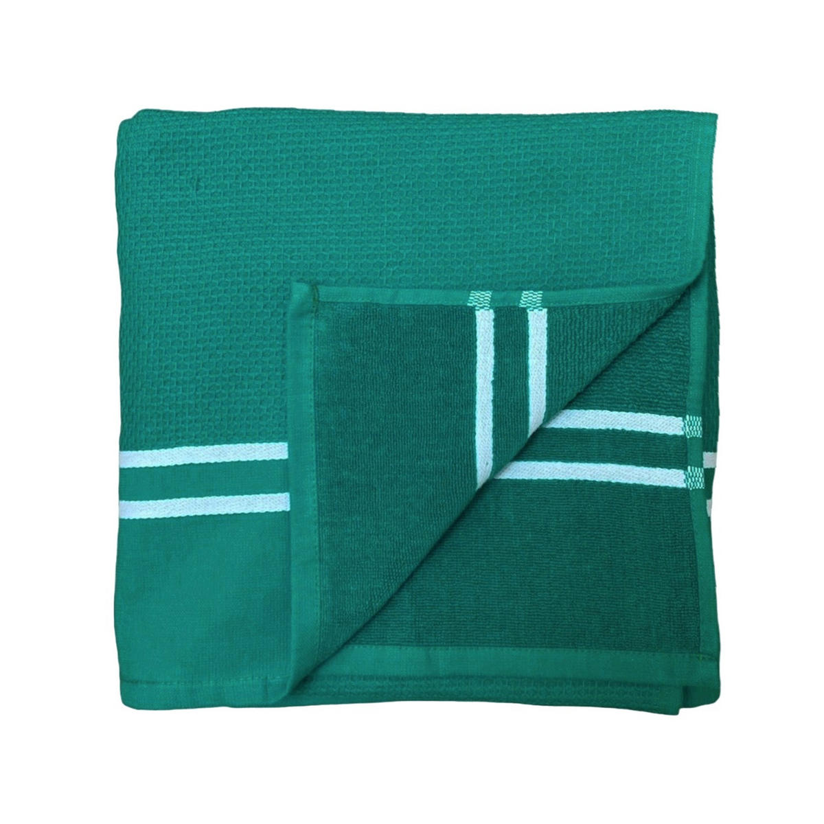 HAMAMTUCH mit Frotteefutter Waffle Grün 90x170 355g/m² - Grün, Textil (90/170cm) - LE COMPTOIR DE LA PLAGE