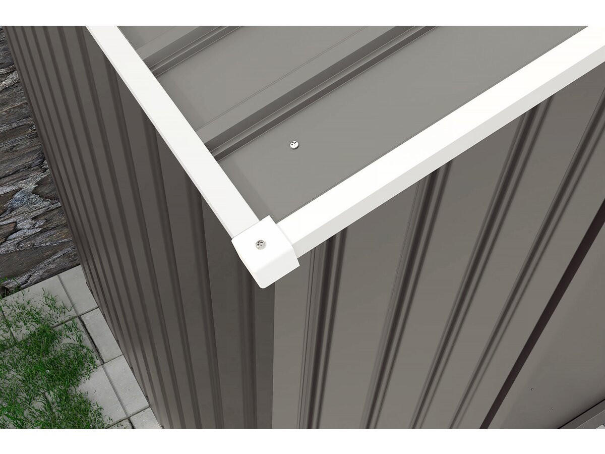 GERÄTESCHUPPEN AUS METALL Dallas mit Dachrinne Taupe - Taupe, Metall (436/210/330cm) - Habitat Garten
