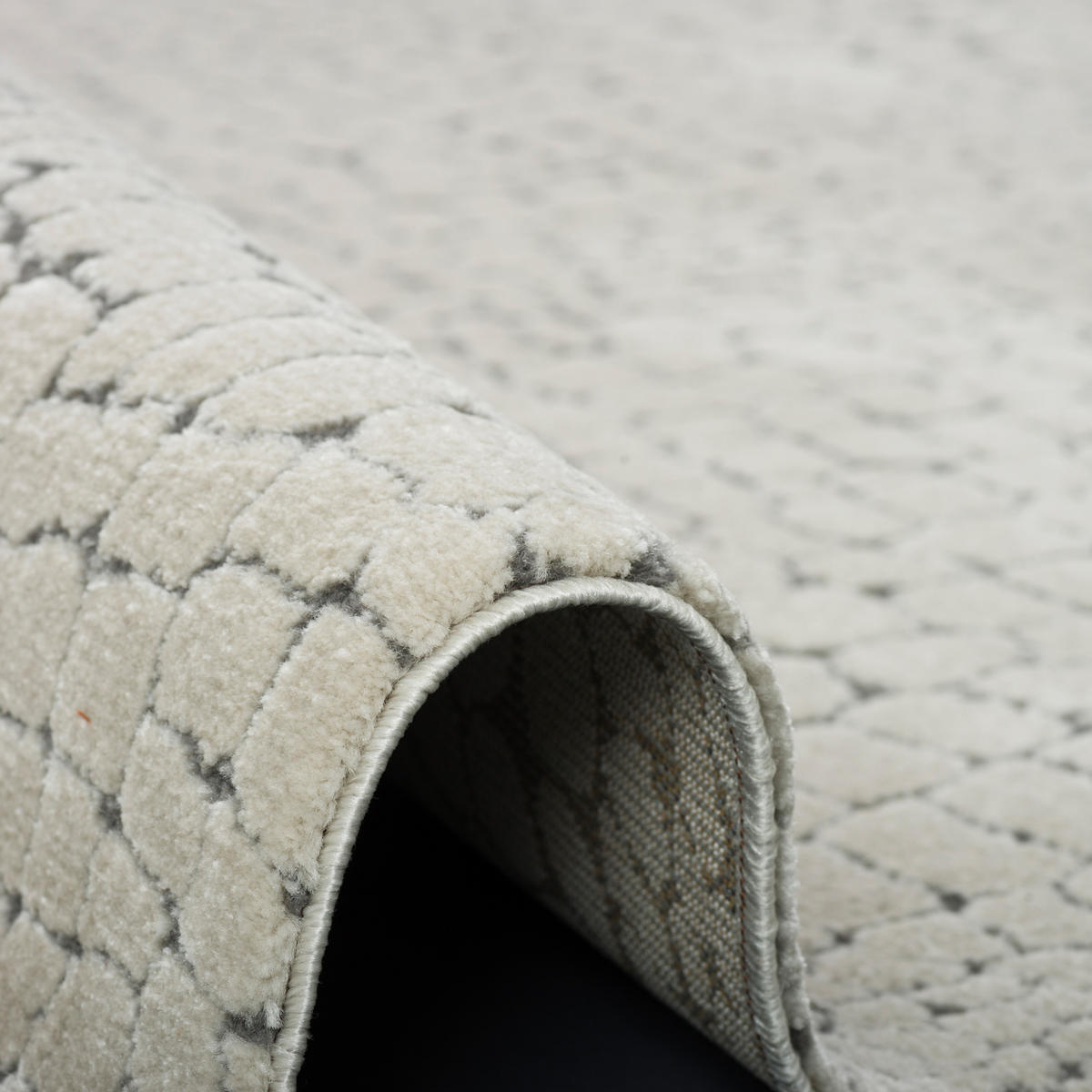 VENEZIA LUXUS DESIGNER TEPPICH STEINOPTIK - Grau, Textil (160/230cm) - Pergamon