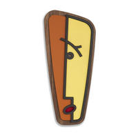 WANDDEKO MASKE 35/78 cm - Gelb/Orange, Holzwerkstoff/Kunststoff (35/78/1cm) - KUNSTLOFT