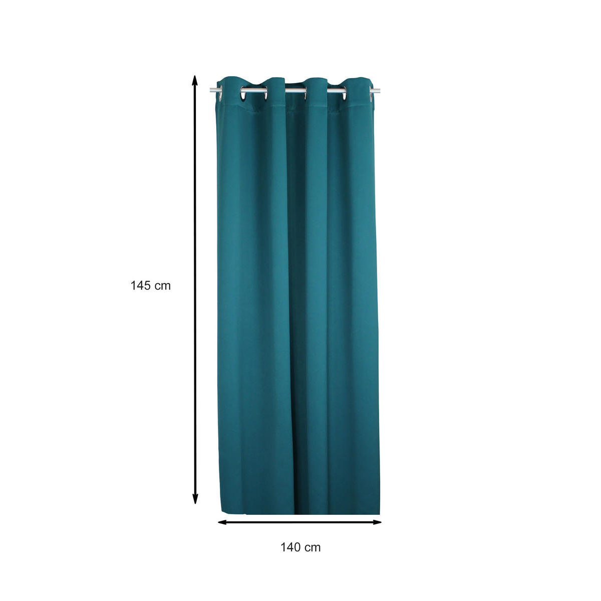 VERDUNKELUNGSVORHANG Ösen 140/145 cm Petrol - Petrol, Textil (140/145cm) - TiborTex