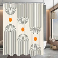 DUSCHVORHANG Geometrische Kurve 100 x 200 cm - Multicolor, Textil (100/200cm)