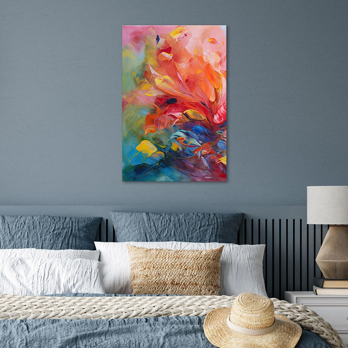 POSTER Ölgemälde - Kunst - Abstrakt - Farbenfroh 40x60 cm - Altrosa, Papier (40/60/0.1cm) - MuchoWow