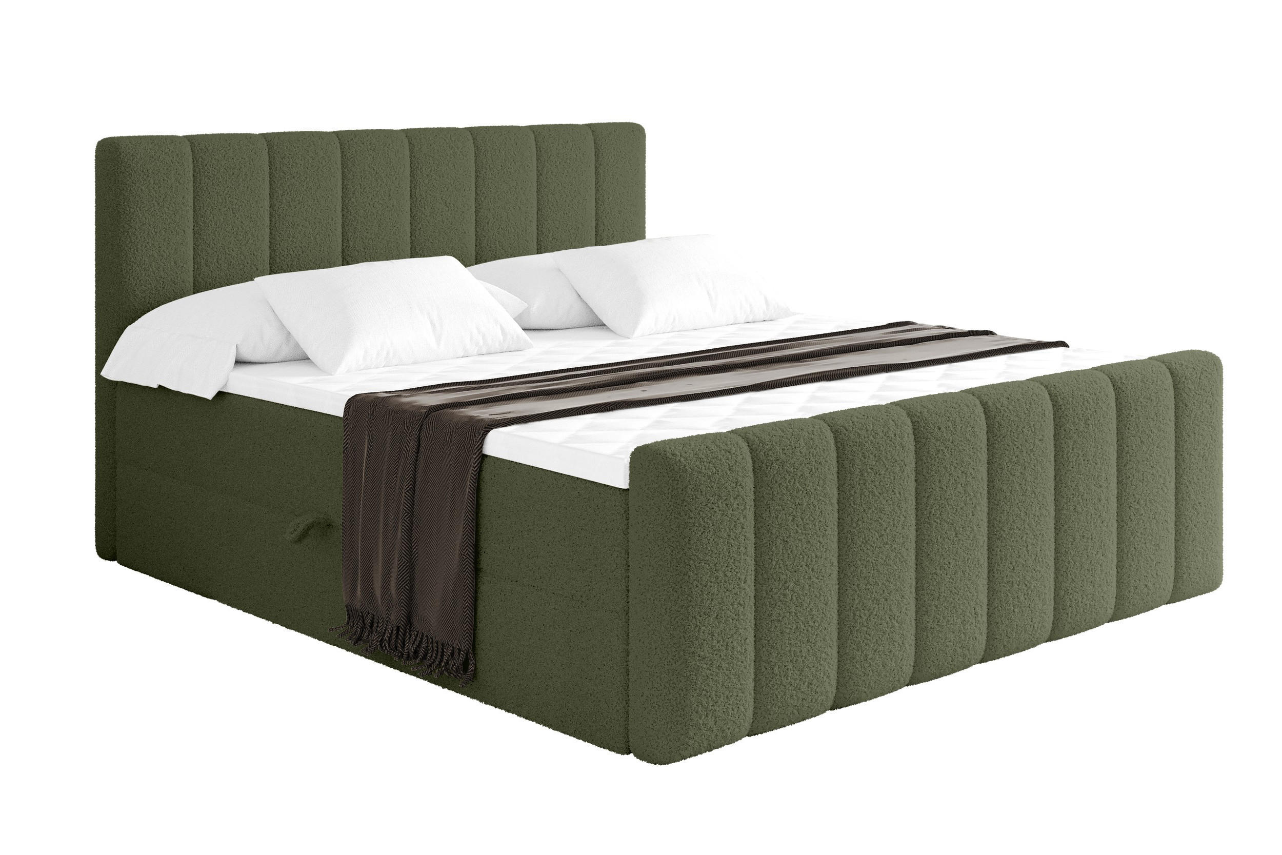BOXBETT mit Matratze H4 - OTTA-Z - 140x200 cm Grün - Grün, Holzwerkstoff (140/200cm) - ALTDECOR
