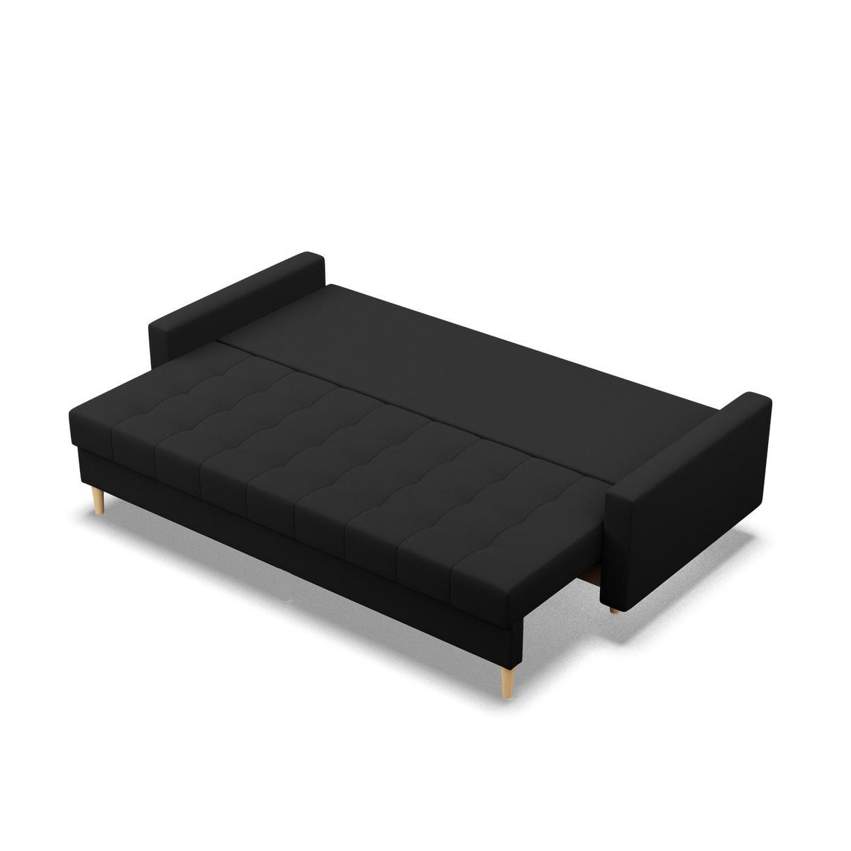 SOFA 3-SITZER MIT SCHLAFFUNKTION ELMA, Schwarz - Schwarz, Textil (212/88/92cm)
