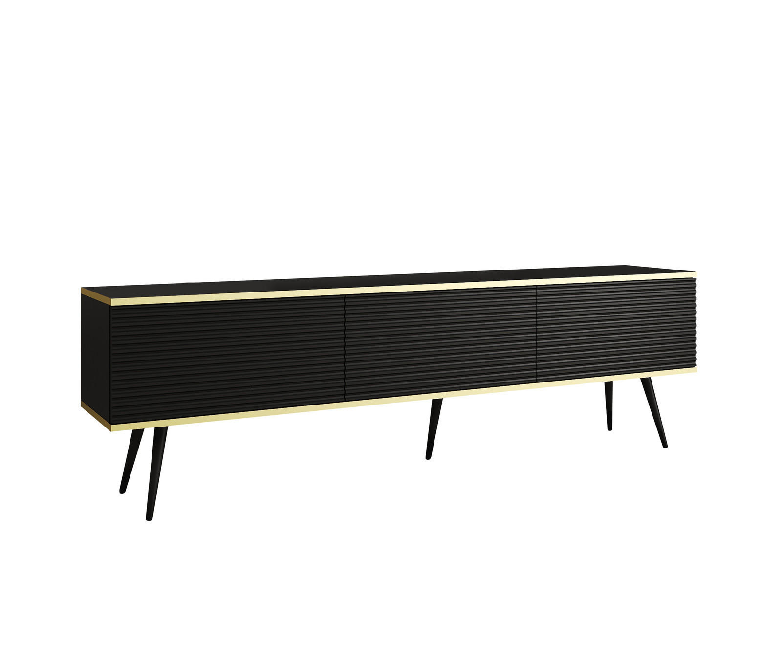 Ravio Tv-Board Schwarz, Schwarz 175x53x32 cm