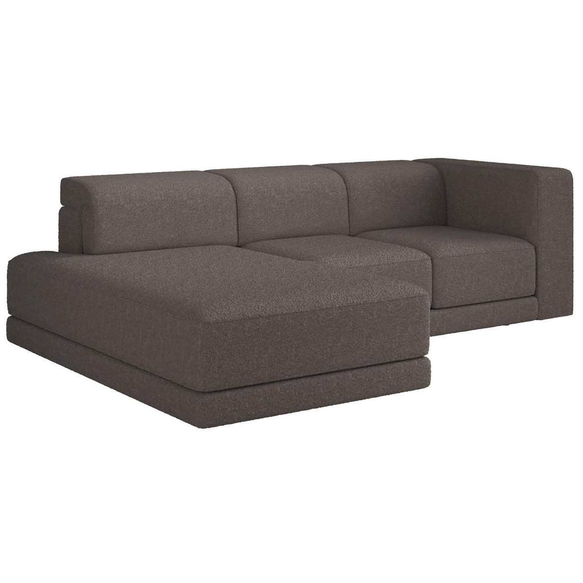 ECKSOFA Novals L-Form, 4-Sitzer, links 278 cm - Schwarz/Braun, Holz/Kunststoff (278/168cm) - Selsey