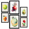 POSTER Set Mit 6 Sommerfrüchte Plakate Von Obst, Gemüse Im Aquarell Kunst Stil A3 & A4 Rahmenlos - Klar, Papier (29/3cm) - Nacnic