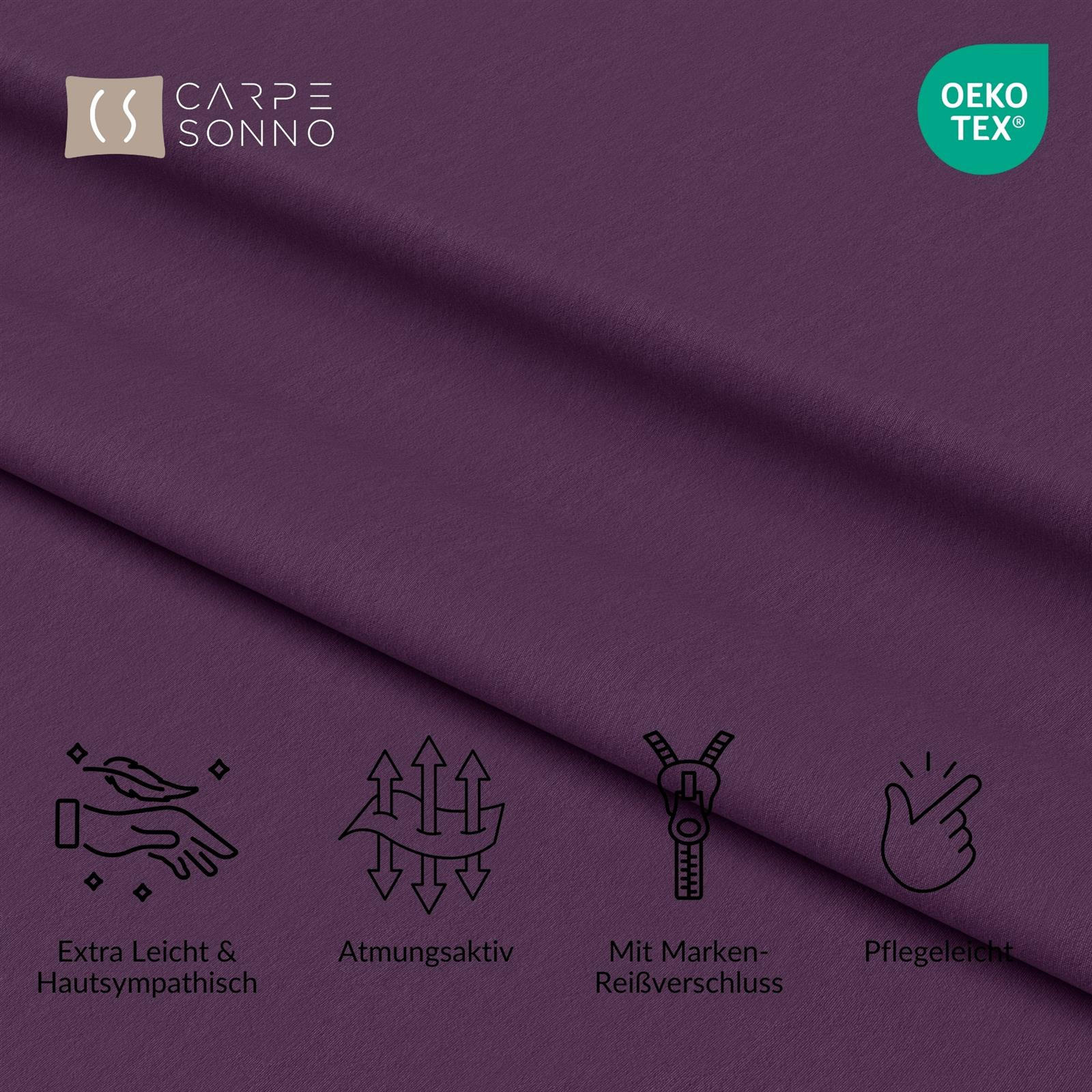 Thumbnail - Carpe Sonno Mikrofaser-Bettwäsche, Lila, Textil, Uni, Füllung: Polyester, Rechteckig, 200x200 cm, Oeko-Tex® Standard 100...