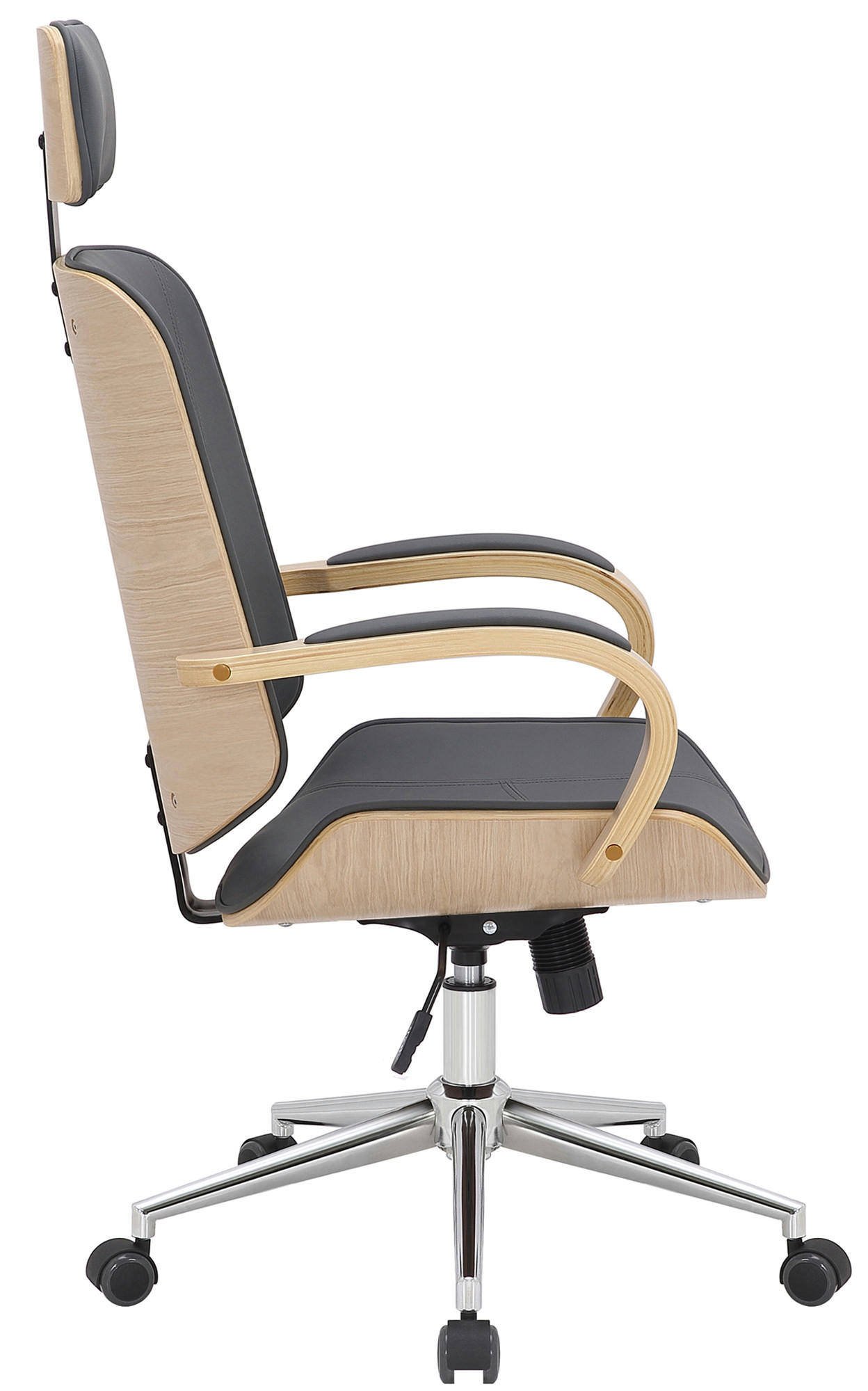 Thumbnail - Deluke Bürostuhl, Grau, Hellbraun, Leder, 70x118x70 cm, Arbeitszimmer, Bürostühle, Drehstühle