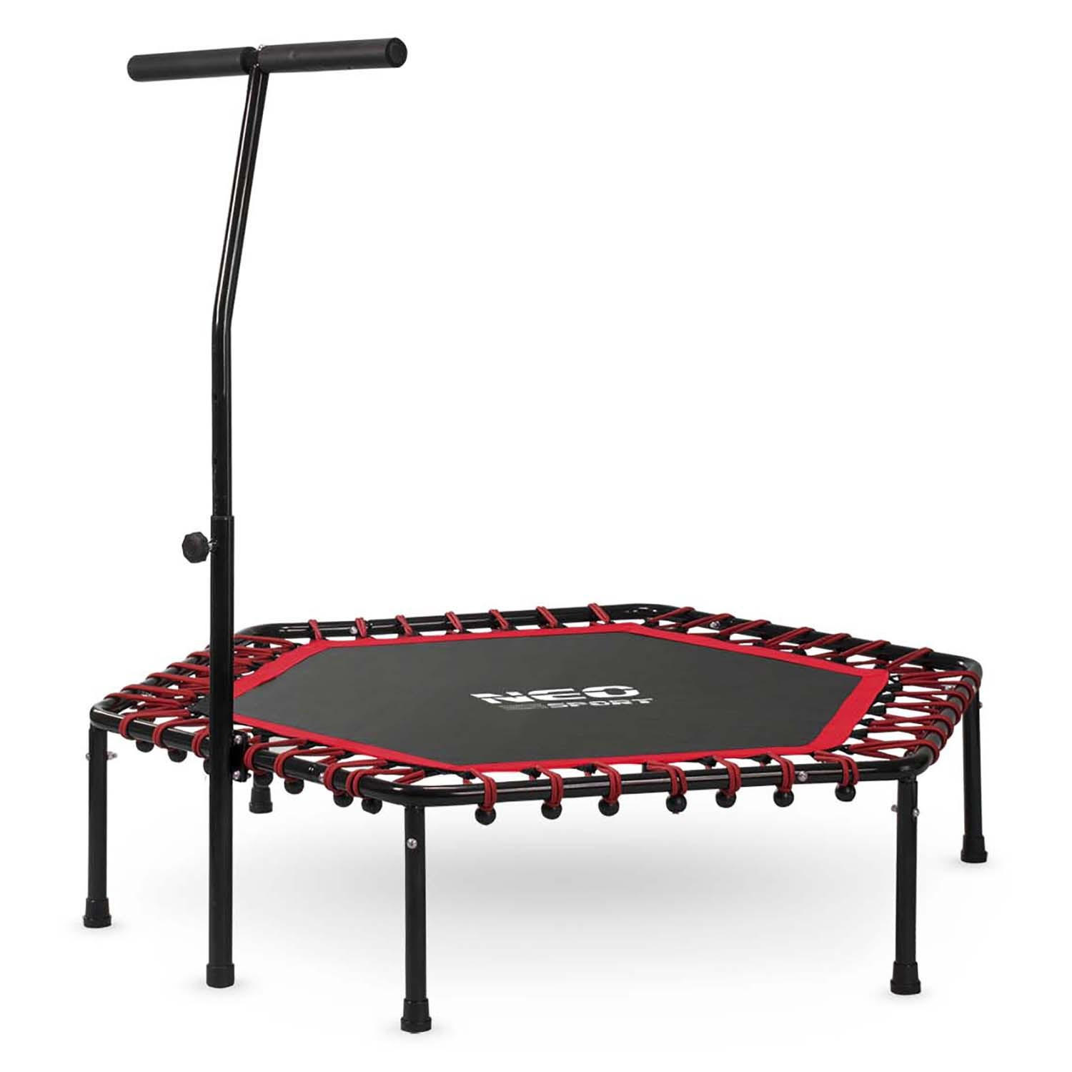 FITNESS-TRAMPOLIN mit Haltegriff 127 cm – sechseckig, rot - Rot, Metall (127/127cm)