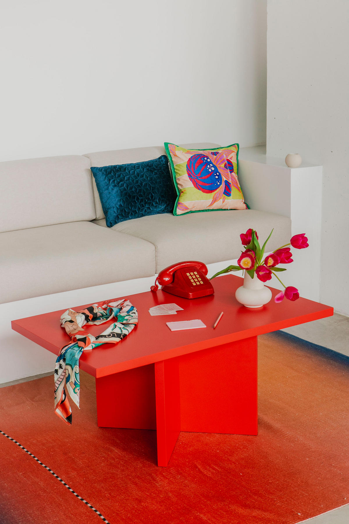COUCHTISCH mit laminiertem-Platte 3cm Rot 100/60 cm - Rot, Holzwerkstoff (60/100/42cm) - RNT By Really Nice Things