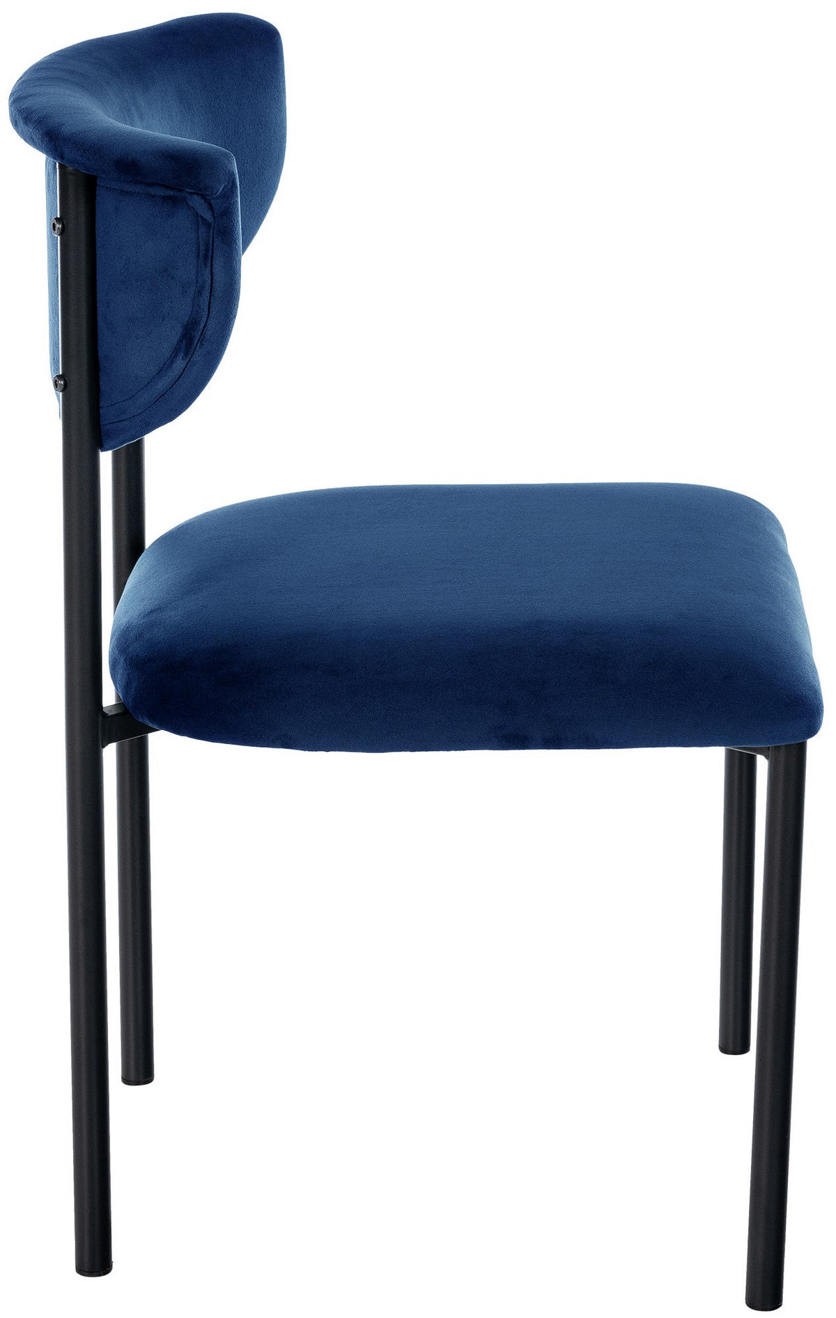 STUHL Samt Dunkelblau - Dunkelblau, Textil/Metall (52/78/53cm) - CLP