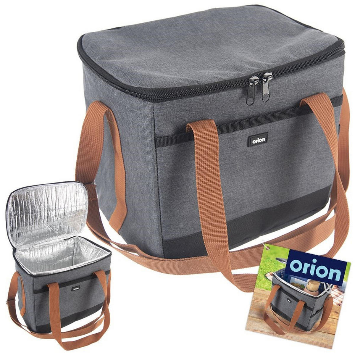 THERMOTASCHE isoliert 8 l Grau - Grau, Textil (22/23/28cm) - Orion 
