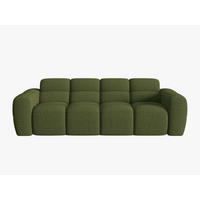 SOFA Lisa aus strukturiertem Stoff grün meliert 4 Sitzplätze - Grün, Textil (256/77/101cm) - Micadoni