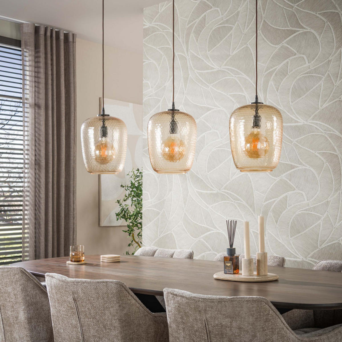 HÄNGELEUCHTE Varo Beige 25/110/150 cm - Beige, Textil (25/110/150cm) - Hoyz Collection
