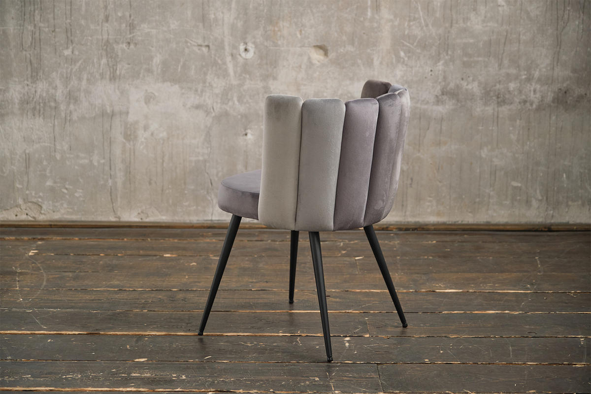 STUHL JADA Grau Velvet - Grau, Textil (59/86/55cm) - KAWOLA