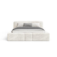 POLSTERBETT Monte 200x200 cm mit stabilem Metallrahmen, Bettkasten und Stauraum, Doppelbett mit Kopfteil - Monte Beige - Beige, Holzwerkstoff (200/200cm) - Chilly