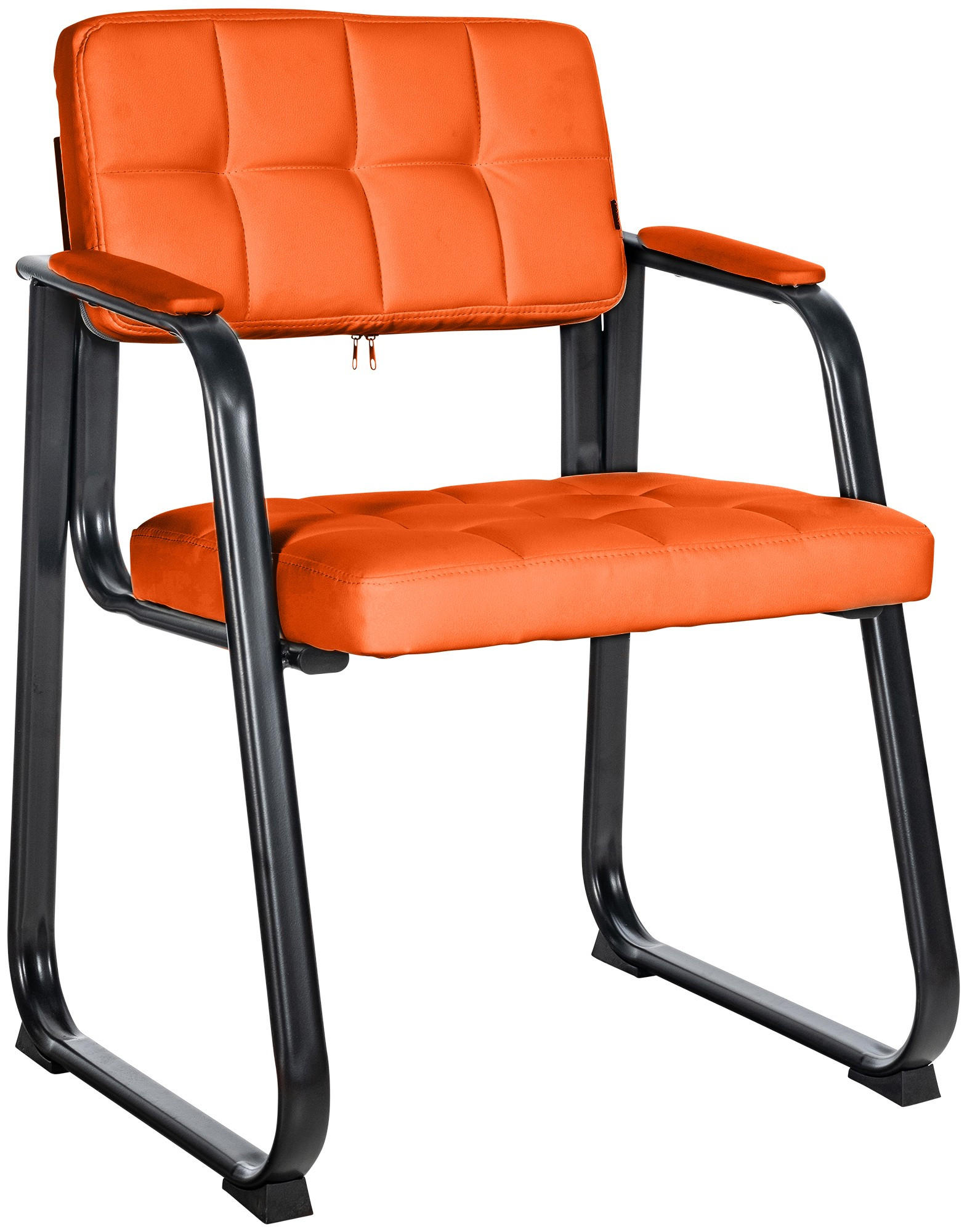 ARMLEHNENSTUHL Lederlook Orange - Orange, Textil/Metall (59/84/58cm) - CLP