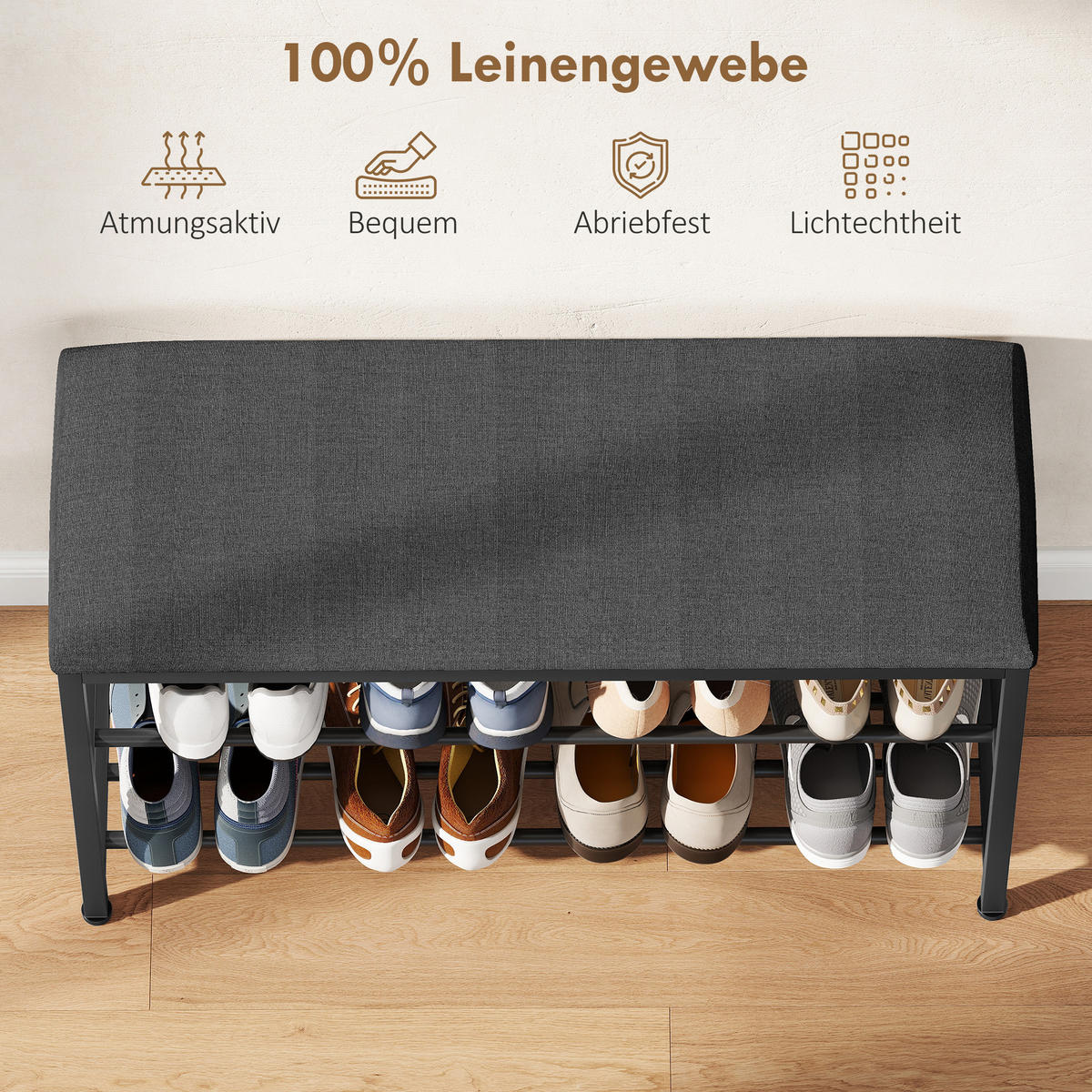 SCHUHBANK DE-09747 Schwarz - Schwarz, Metall (81/50/31cm) - ComfortXL