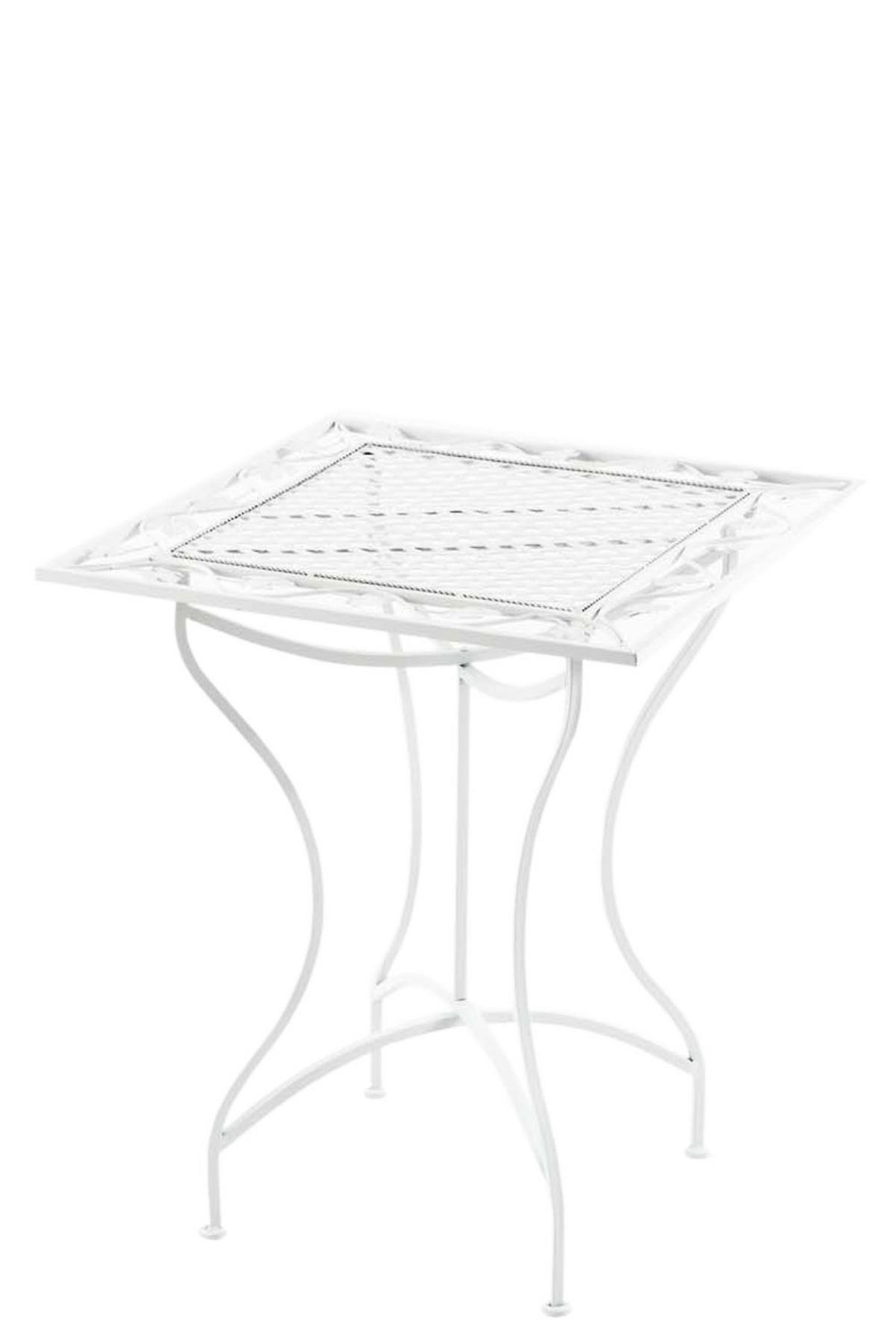 GARTENTISCH Asiri weiß - Weiß, Metall (72/60/60cm) - TPFGarden