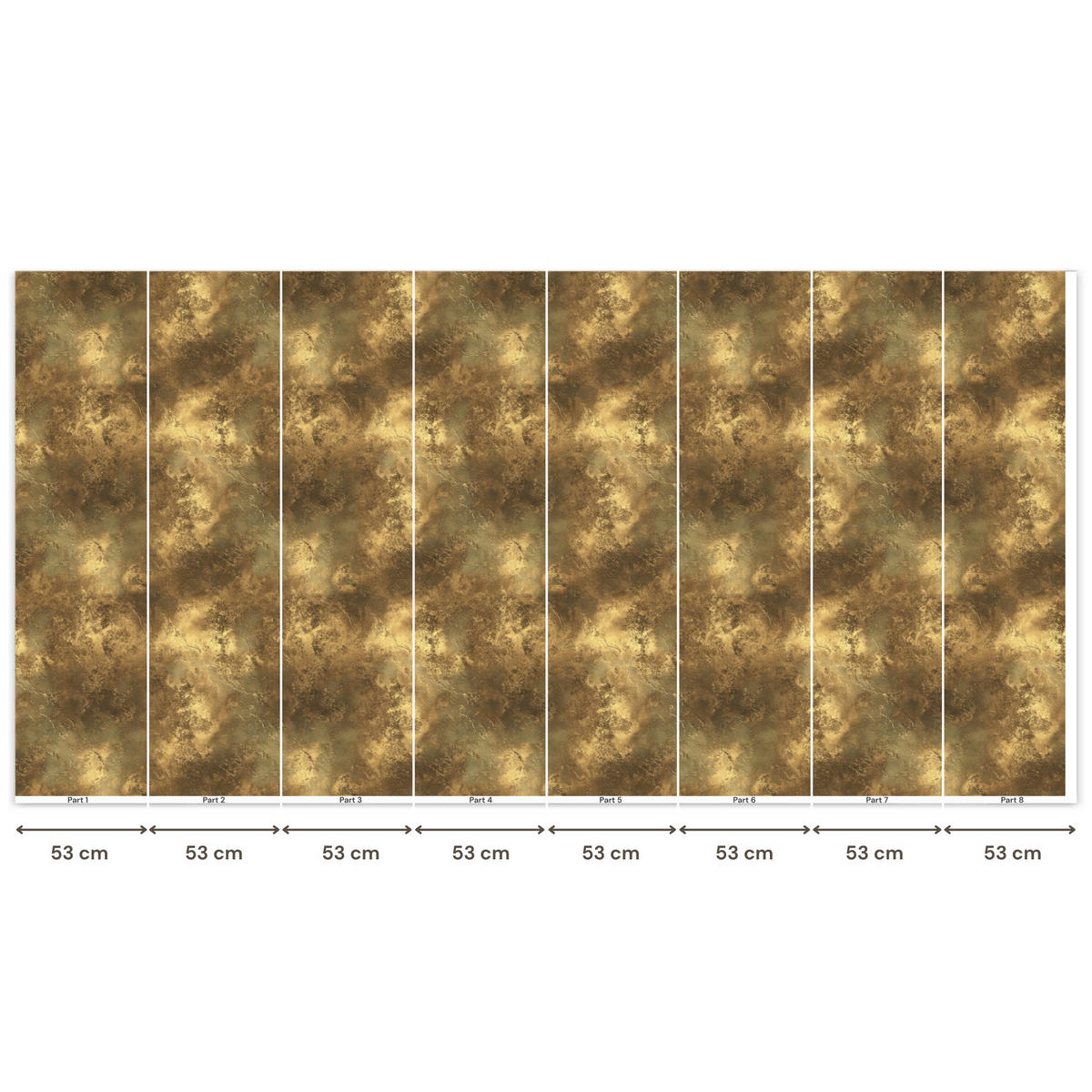 TAPETE - Antik - Metallic-Look - Gold - 450x220 cm - Messingfarben, Papier (450/220cm) - OnlyWow