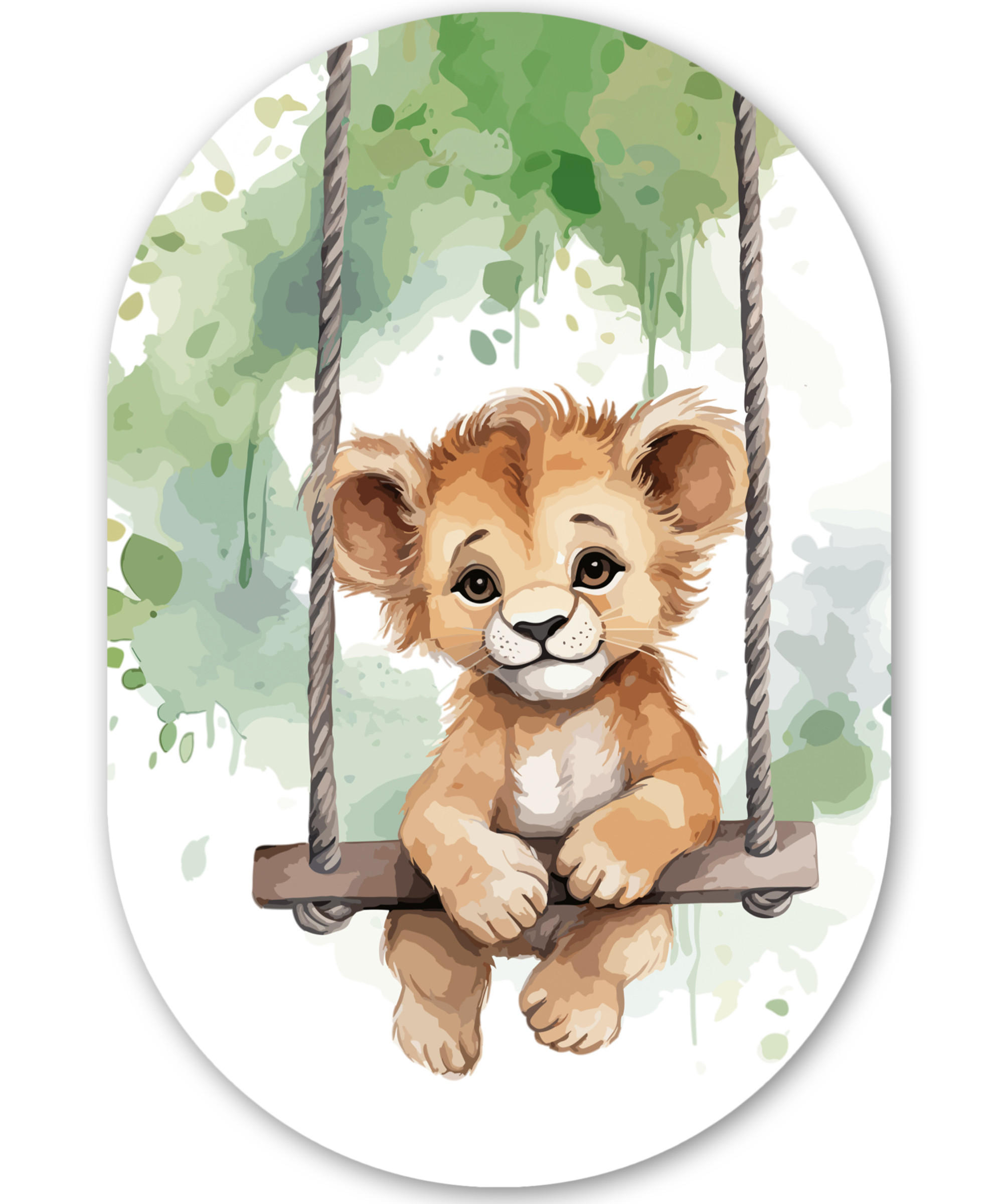 WANDBILD Löwe - Tier - Kinder - Dschungel 60x90 cm - Hellbraun, Kunststoff (60/90cm) - MuchoWow