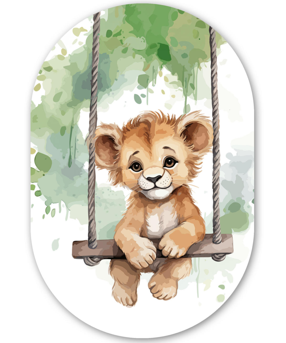 WANDBILD Löwe - Tier - Kinder - Dschungel 40x60 cm - Hellbraun, Kunststoff (40/60cm) - MuchoWow