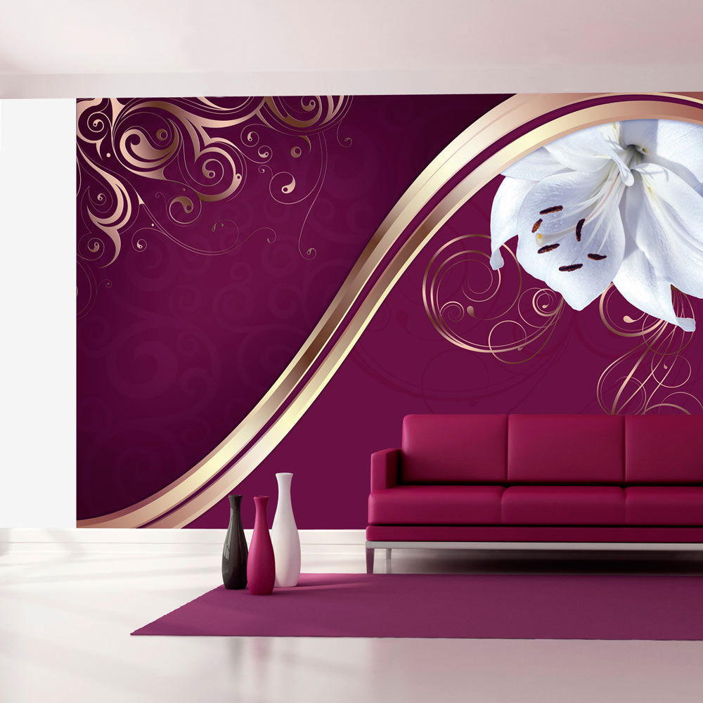 VLIESTAPETE Lila 350/245 cm - Lila/Weiß, Textil (350/1cm) - KUNSTLOFT