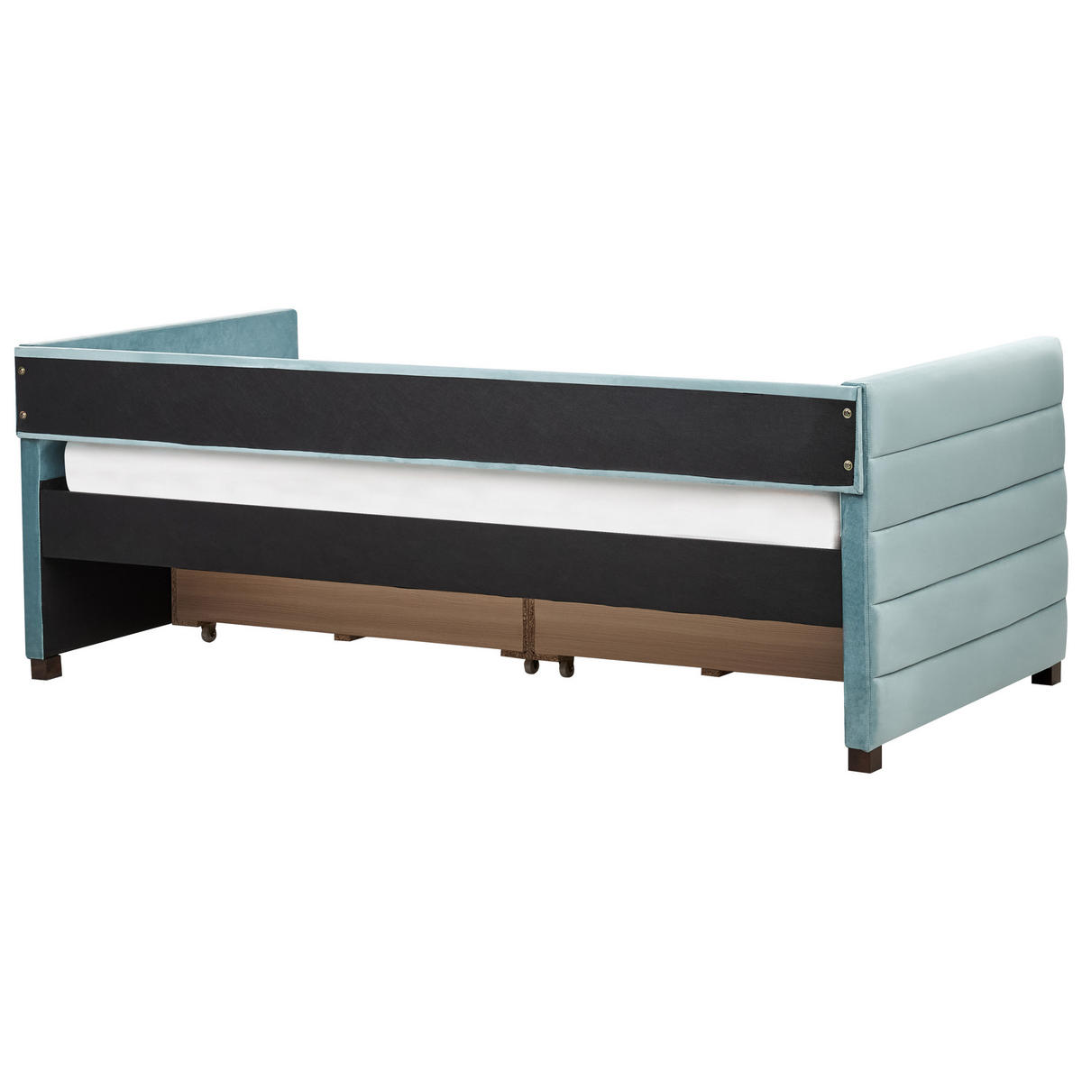 TAGESBETT mit Stauraum 90x200 cm Grün Marray - Mintgrün, Textil (90/200cm) - Beliani
