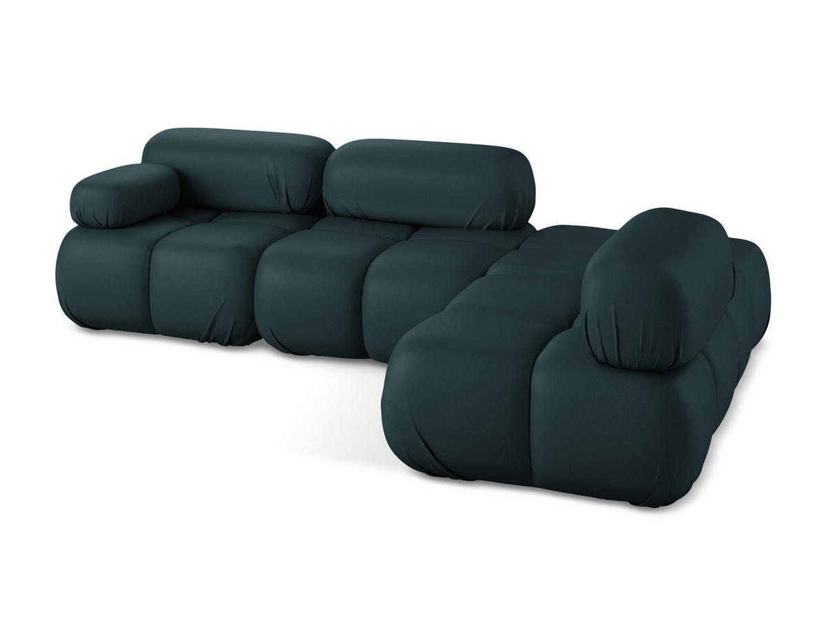 ECKSOFA Rechts Kunstleder Blau - Blau/Petrol, Leder/Kunststoff (285/190cm) - Makamii