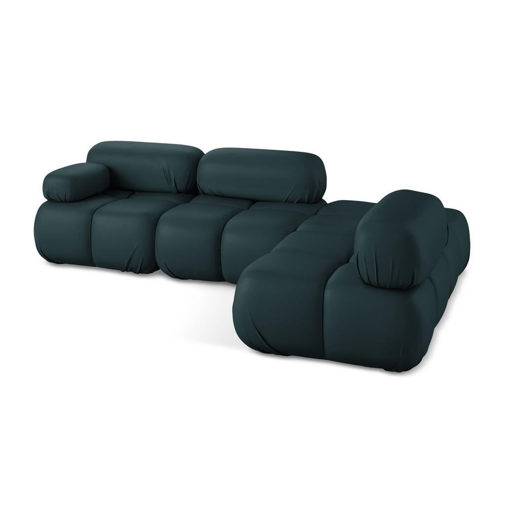 Thumbnail - Makamii Ecksofa, Petrol, Leder, 3-Sitzer, Füllung: Schaumstoff, L-Form, Ottomane rechts, 285x190 cm, Made in EU, Wohnzim...