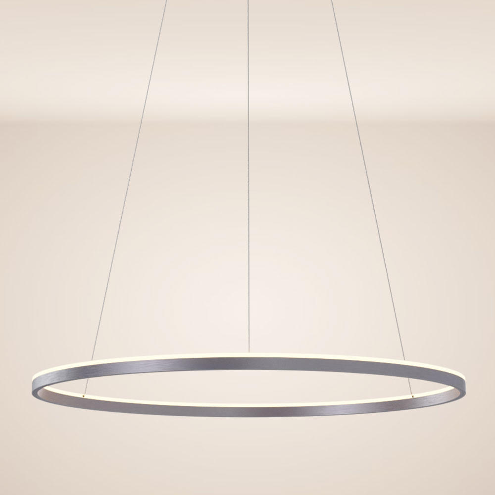 LED-HÄNGELAMPE Ring Aluminium Ø 120cm - Alufarben, Metall (120/120/3.3cm) - s.luce