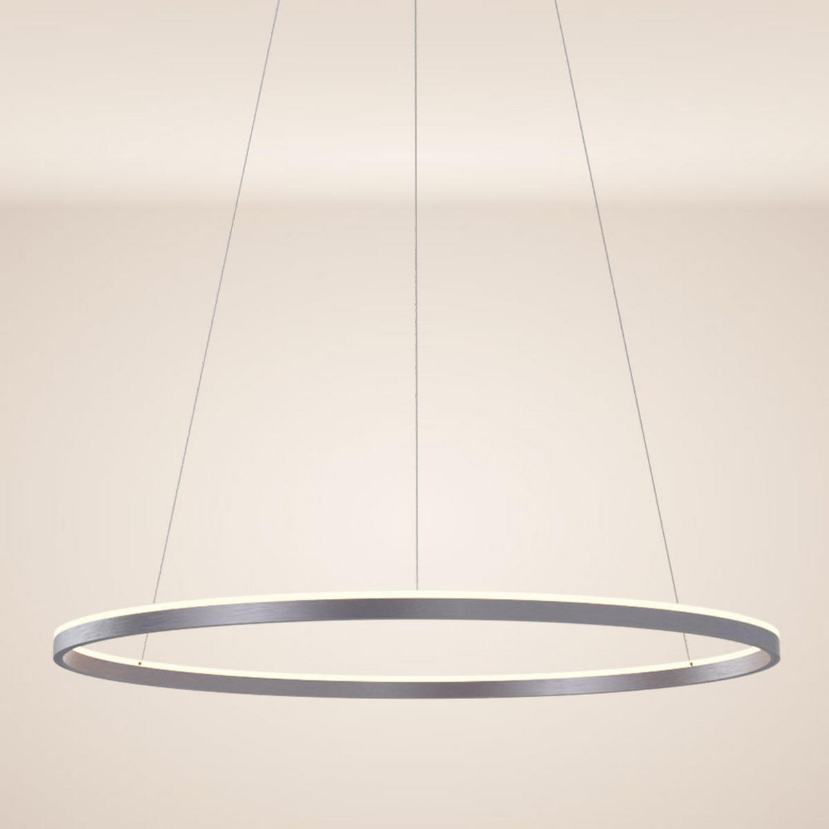 LED-HÄNGELAMPE Ring Aluminium Ø 120cm - Alufarben, Metall (120/120/3.3cm) - s.luce